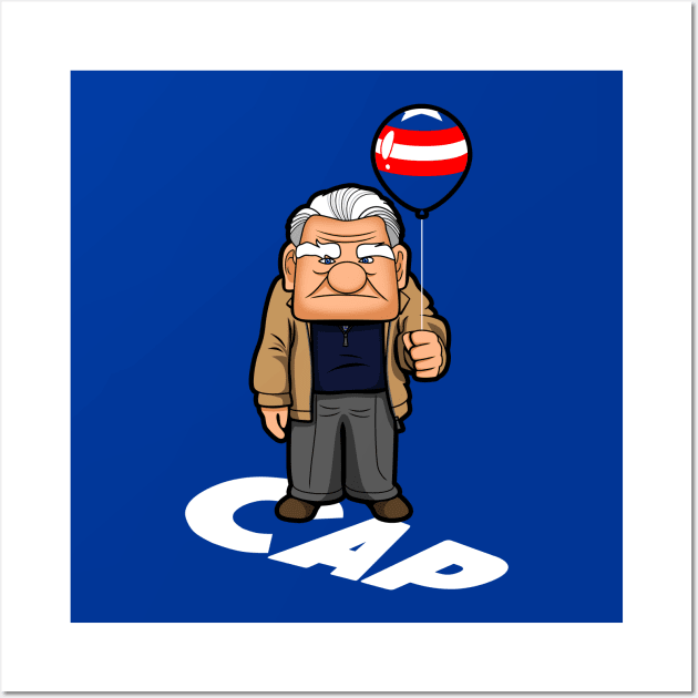 Cap Up Movie Old Man Superhero Captain Funny Parody Wall Art by BoggsNicolas